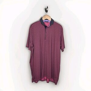 Greyson Polo Shirt Stingray Print Golf Contrast Collar Sasanqua‎ Performance XXL